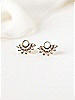 White Opal Crystal Fan Stud Earrings