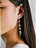 Cascade Gold Chain Pearl Drop Earrings